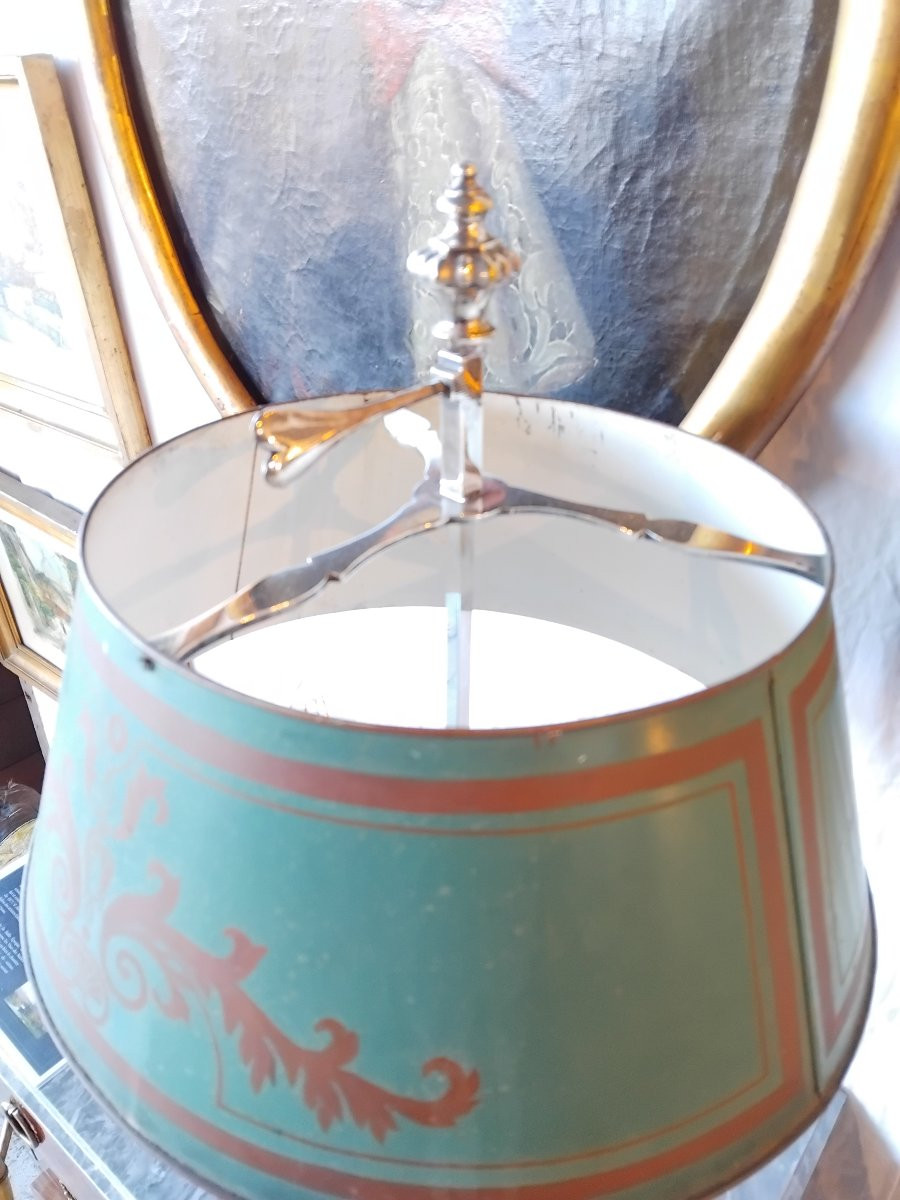 Bouillotte Lamp - Silvered Bronze - Late 19th Century-photo-1