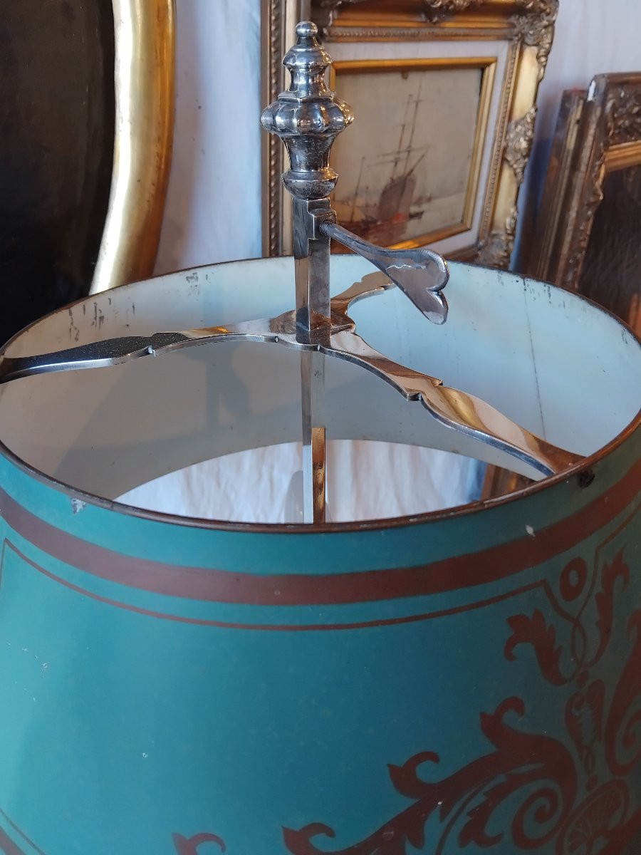 Bouillotte Lamp - Silvered Bronze - Late 19th Century-photo-2