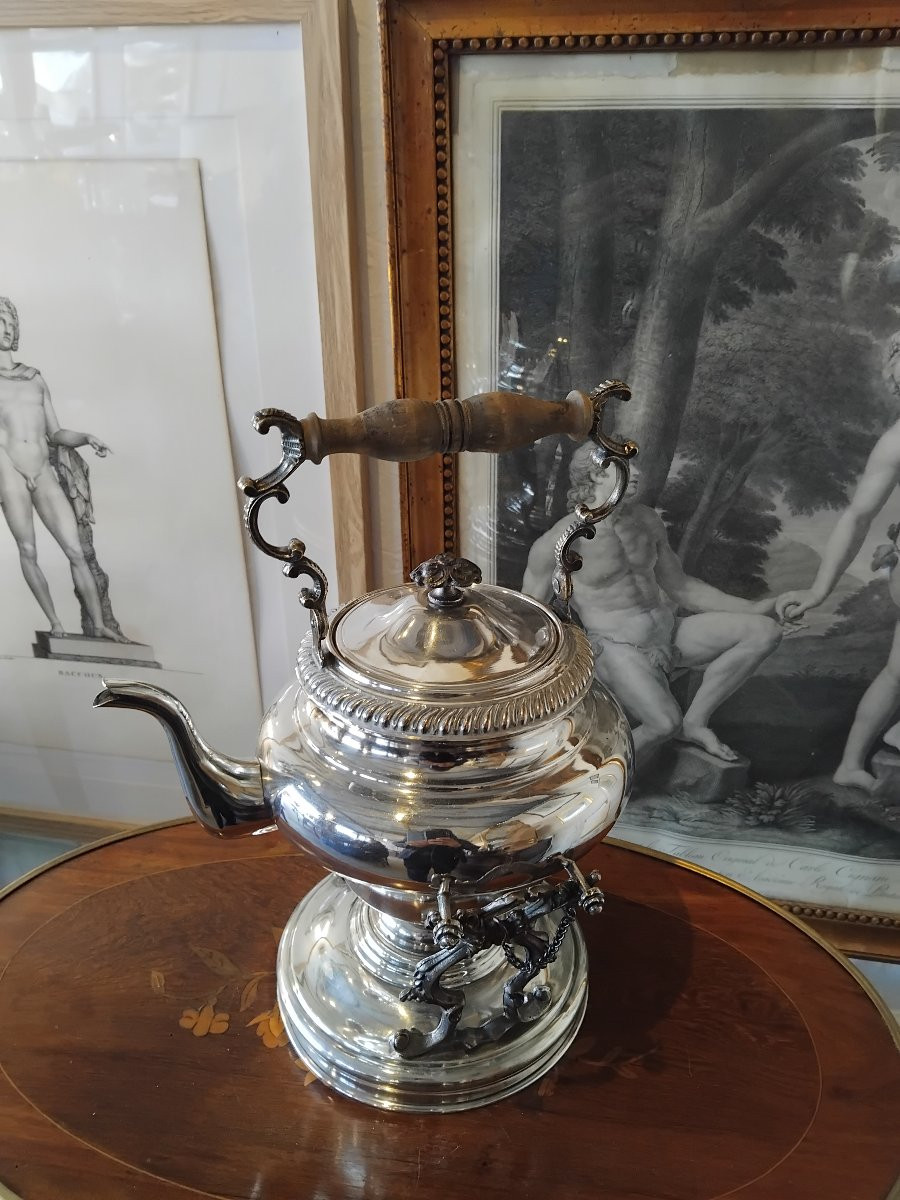 Fontaine à  thé - Métal argenté - v. 1900-photo-2