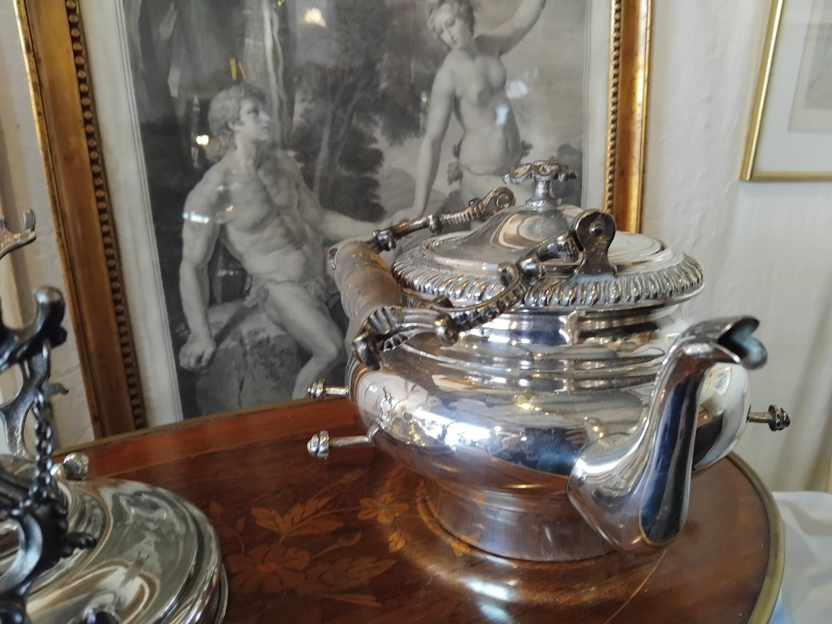 Fontaine à  thé - Métal argenté - v. 1900-photo-3
