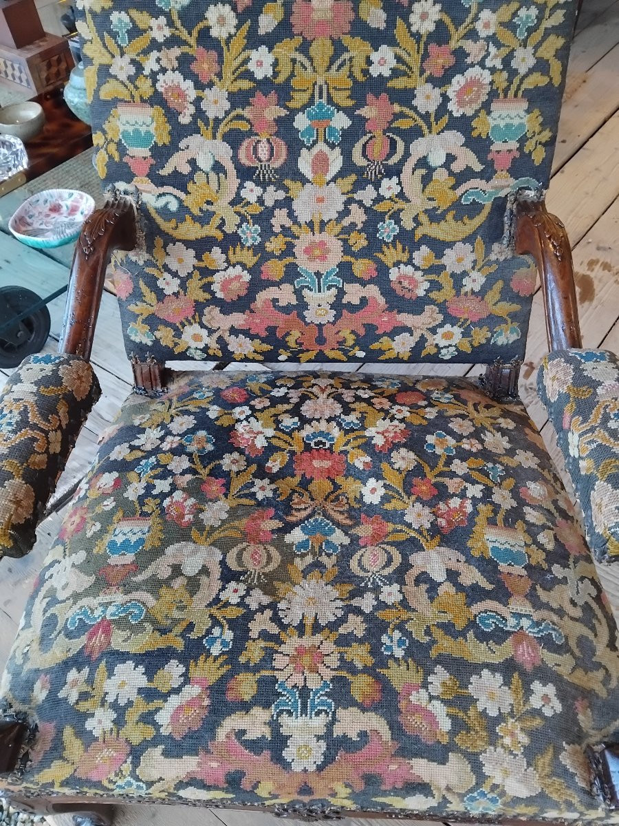 Armchair - Walnut - Regency Period - C. 1720-photo-3