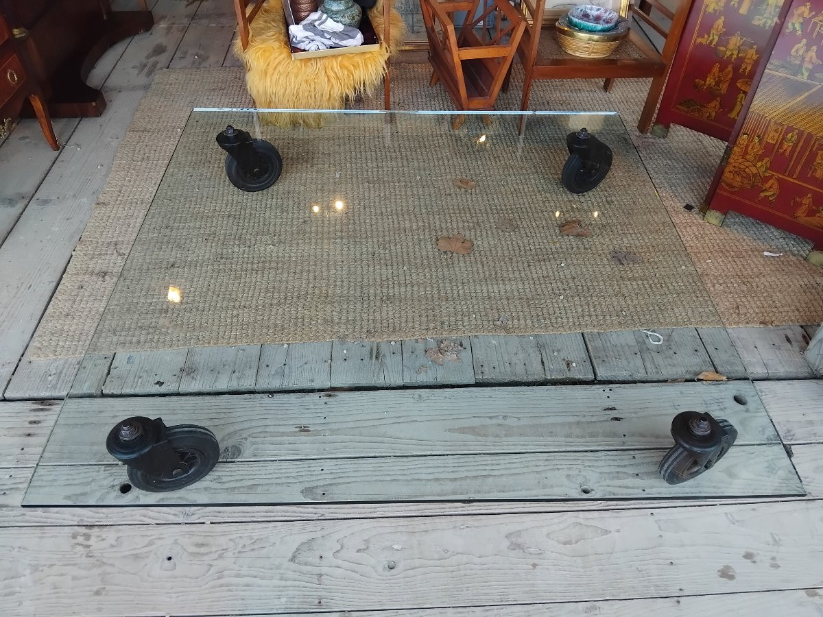 Coffee Table - Tavolo Con Ruote - Gae Aulenti - Fontana Arte - C. 1980-photo-2