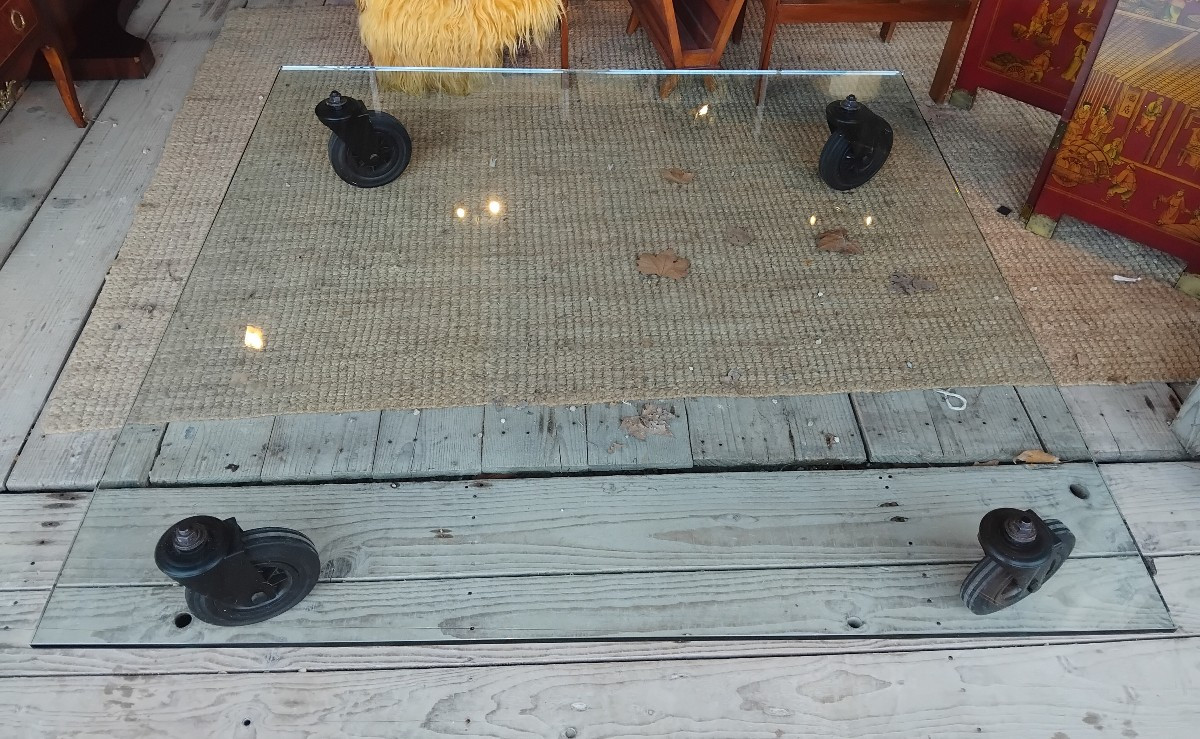 Coffee Table - Tavolo Con Ruote - Gae Aulenti - Fontana Arte - C. 1980