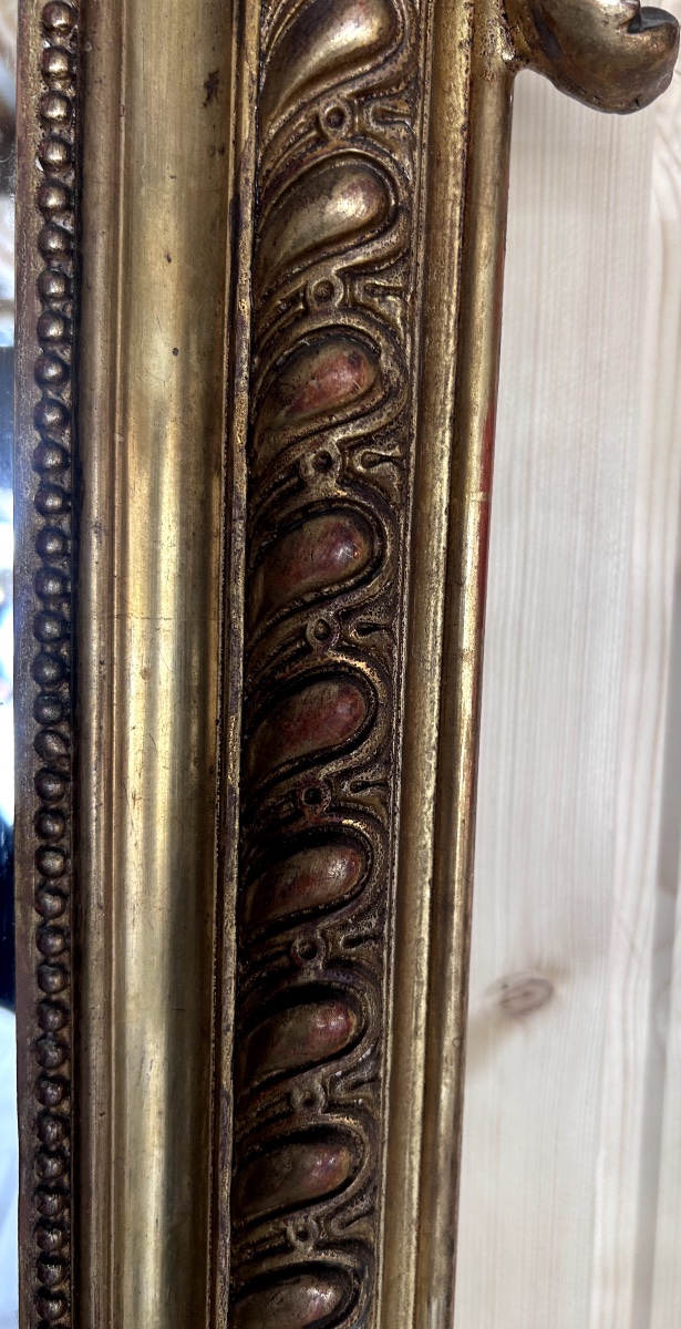Mirror - Gilded Wood- Mercury Glass- Napoleon III - Late 19th C.-photo-3