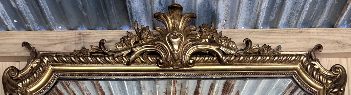 Mirror - Gilded Wood- Mercury Glass- Napoleon III - Late 19th C.-photo-4