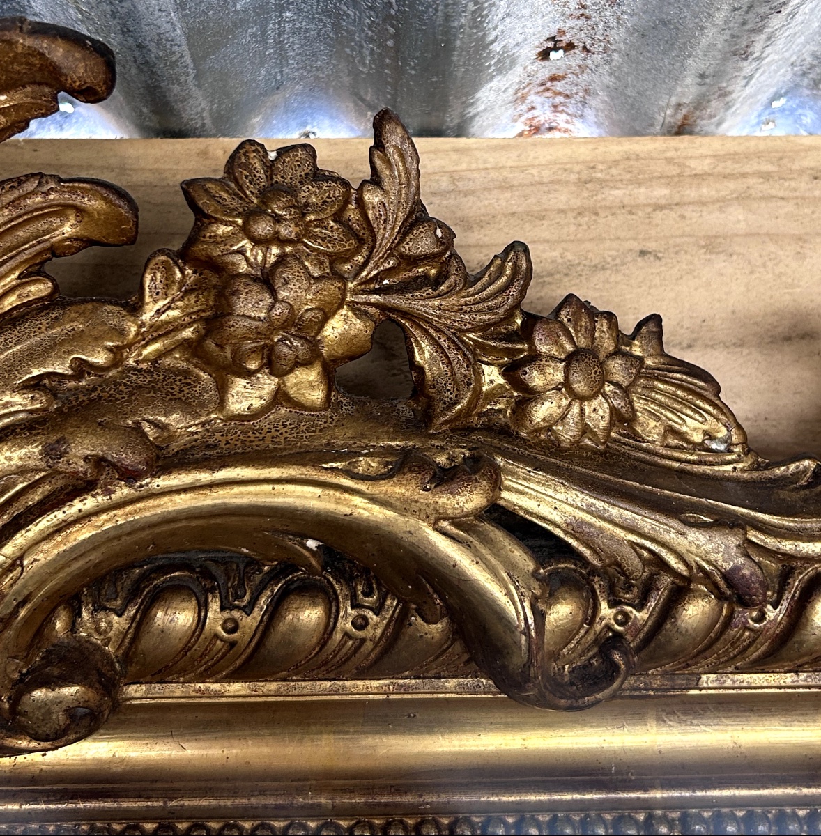Mirror - Gilded Wood- Mercury Glass- Napoleon III - Late 19th C.-photo-3