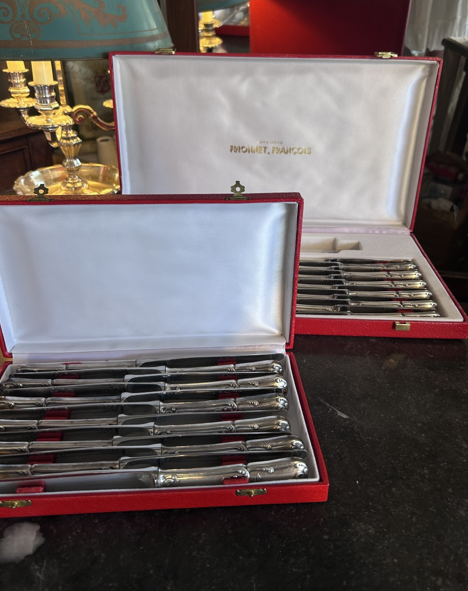 François Frionnet-ménagère - Silver-plated Metal - Louis XV Style - Rocaille Model- XX Th. C.-photo-3