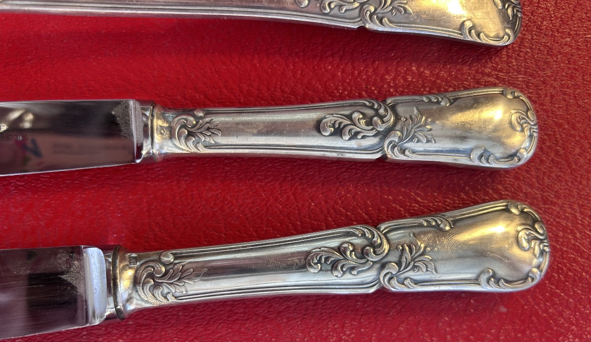 François Frionnet-ménagère - Silver-plated Metal - Louis XV Style - Rocaille Model- XX Th. C.-photo-3
