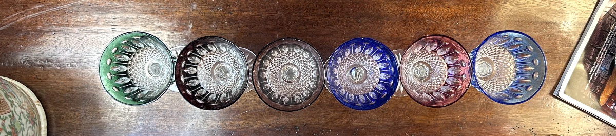 Suite de six  verres-  Roemer - Cristal de Lorraine - vers 1970.-photo-2