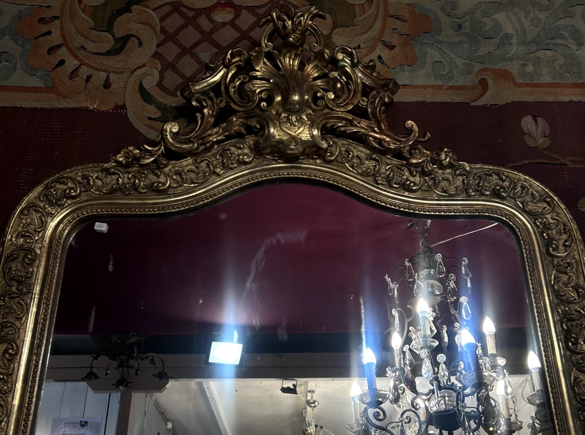 Miroir - Bois doré - style Rocaille  - Fin XIX e. s -photo-3