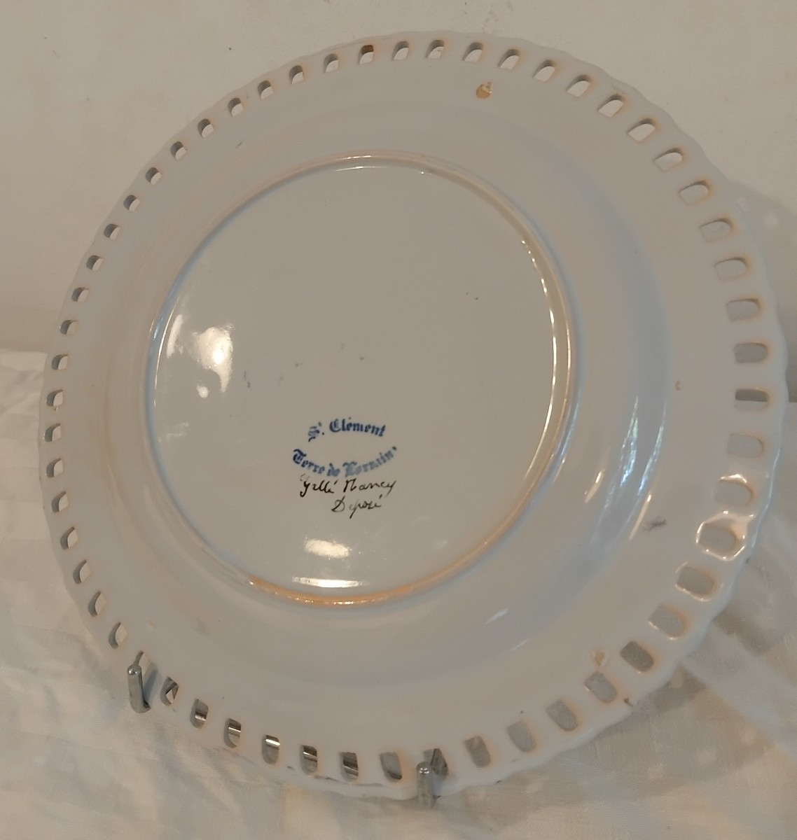 Assiette - Faïence stannifère - Emile Gallé - St Clément- v. 1870 -photo-4
