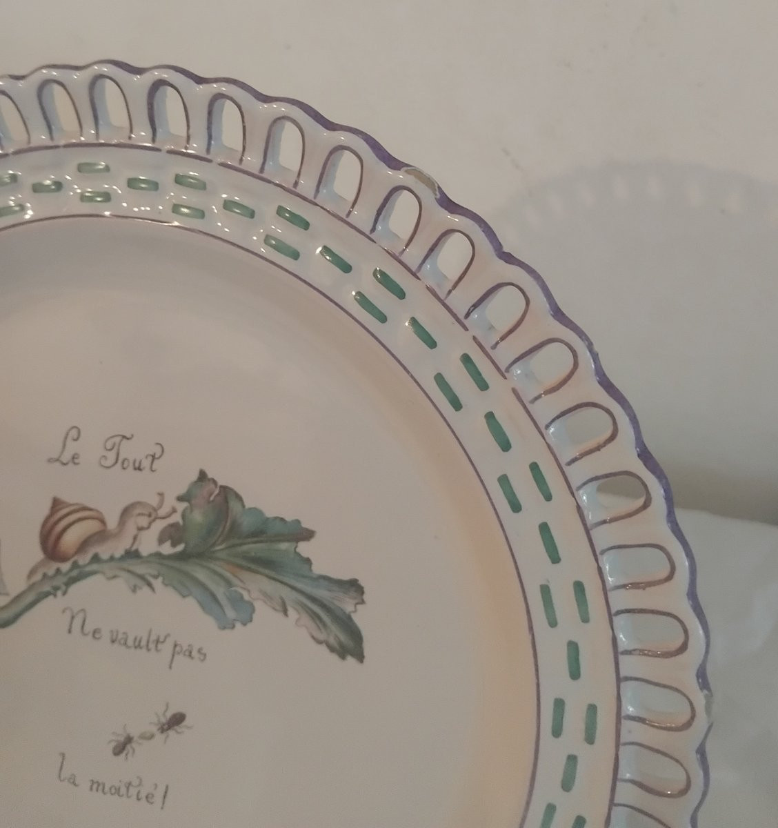 Assiette - Faïence stannifère - Emile Gallé - St Clément- v. 1870 -photo-3
