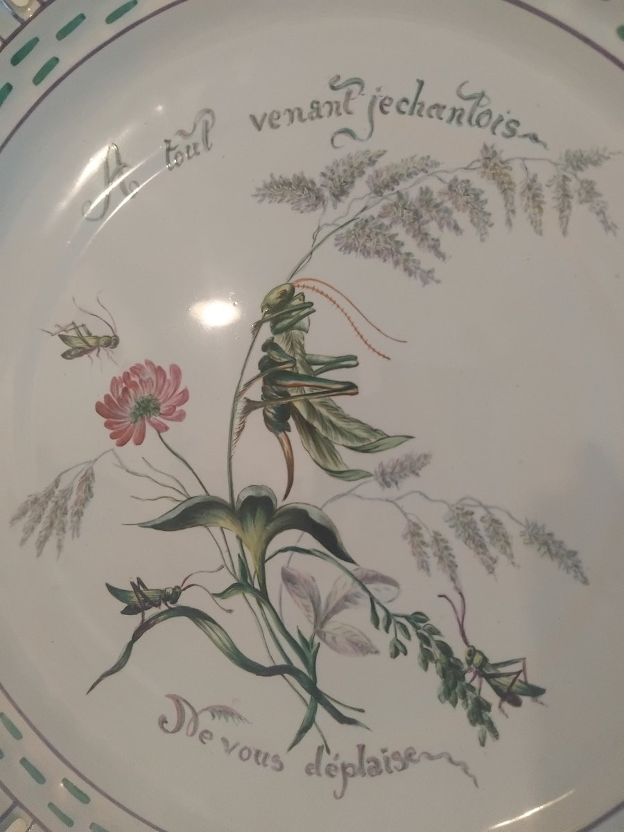 Mounted Plate - Stanniferous Earthenware - Emile Gallé - St Clément- C. 1870-photo-3