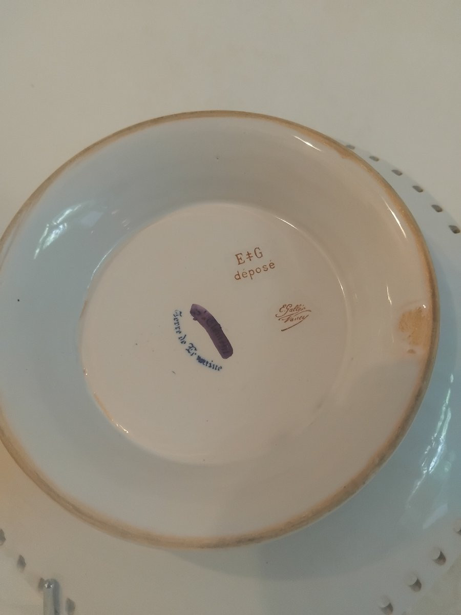 Mounted Plate - Stanniferous Earthenware - Emile Gallé - St Clément- C. 1870-photo-2