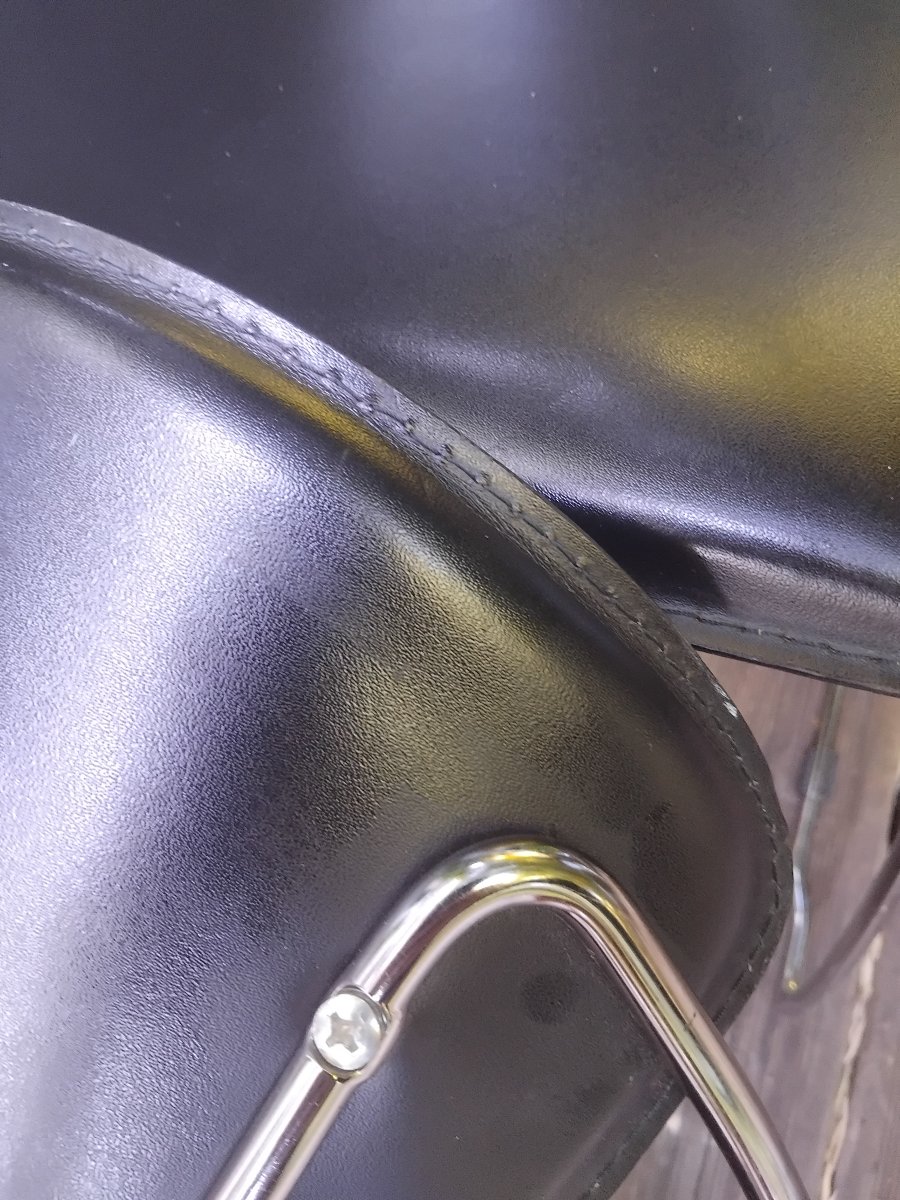 Suite Of Four Chairs - Chromed Metal And Leather - Model Linda - Arrben - Italy - Circa 1980.-photo-2