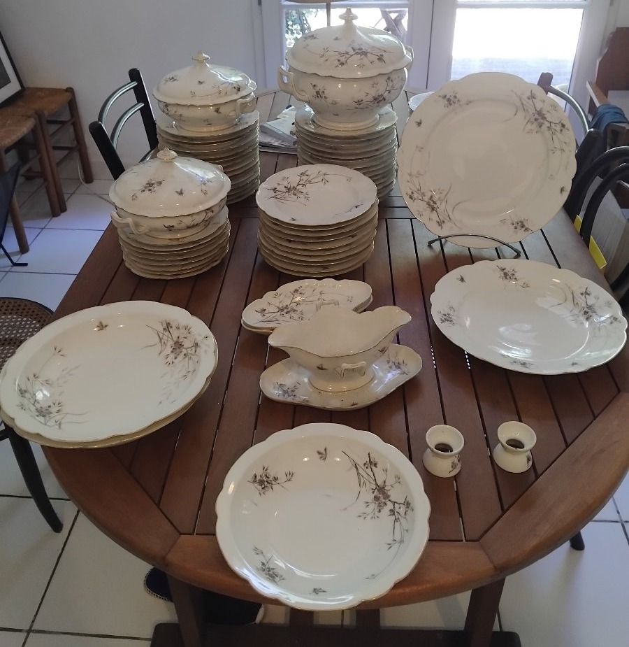 Dinner Service - Porcelain - Mehun - 61 Pieces - C. 1900.-photo-2