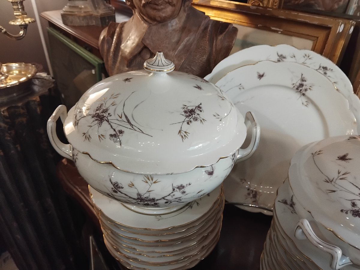Dinner Service - Porcelain - Mehun - 61 Pieces - C. 1900.-photo-4