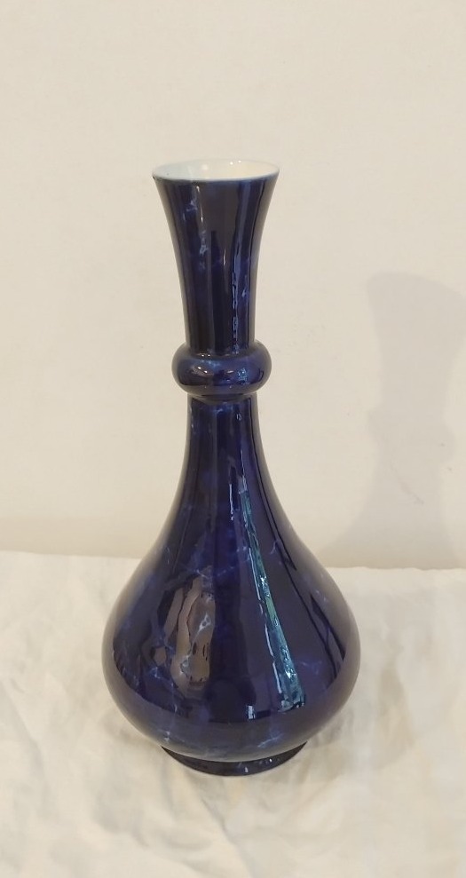 Pied de lampe - Vase - Porcelaine de Sèvres- Bleu cobalt - Modèle de 1874 - Fin XIX e s.