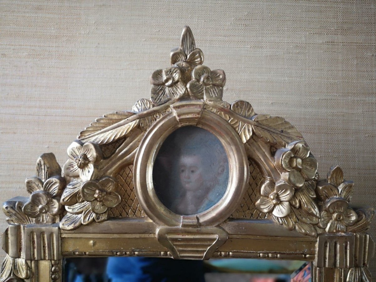 Miroir- Louis XVI- Portrait Ovale- XVIII Es.-photo-2