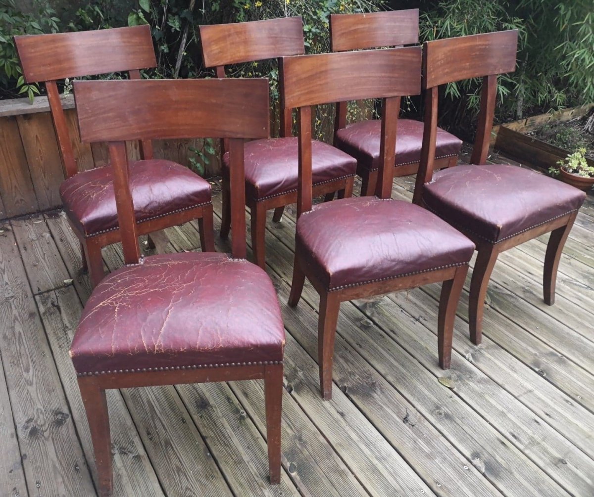 Suite Of Six Chairs- Management Board- Early 20th C.-photo-2