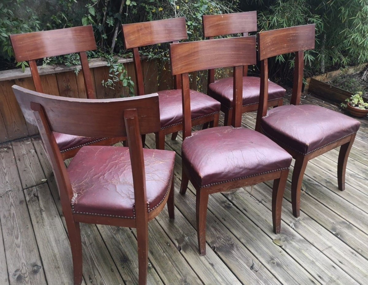 Suite Of Six Chairs- Management Board- Early 20th C.-photo-3