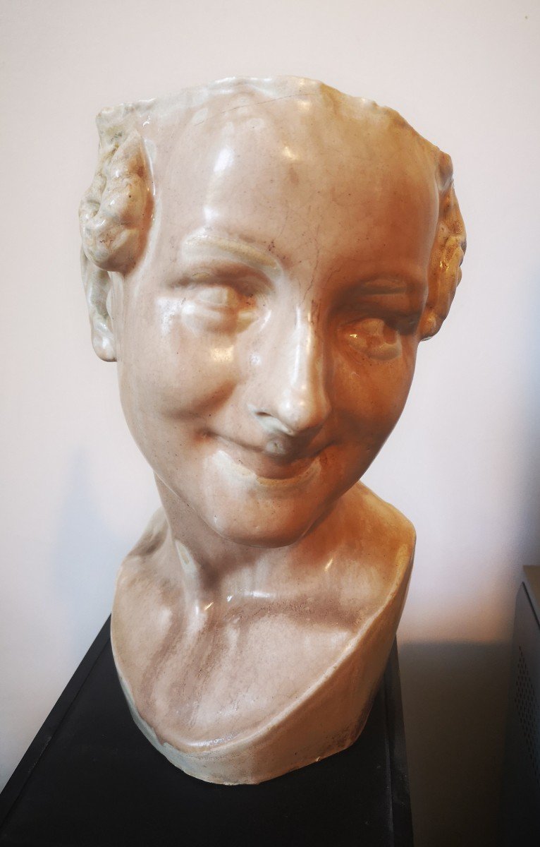 Buste Féminin -tête à Chapeau- Céramique- Vers 1930.
