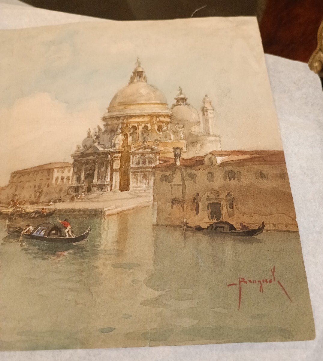 Drawing-watercolor-veduta-e. Brugnoli (1859-1944)-photo-3