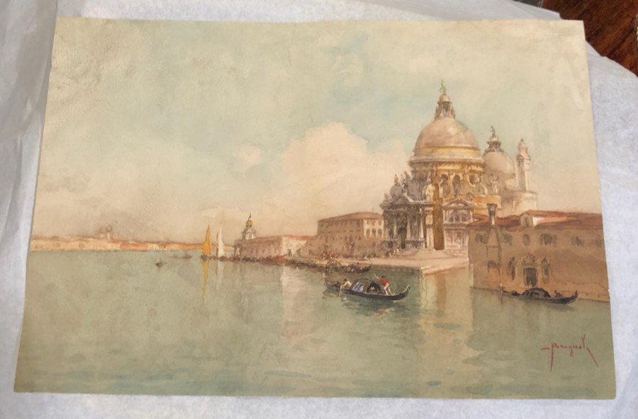 Drawing-watercolor-veduta-e. Brugnoli (1859-1944)