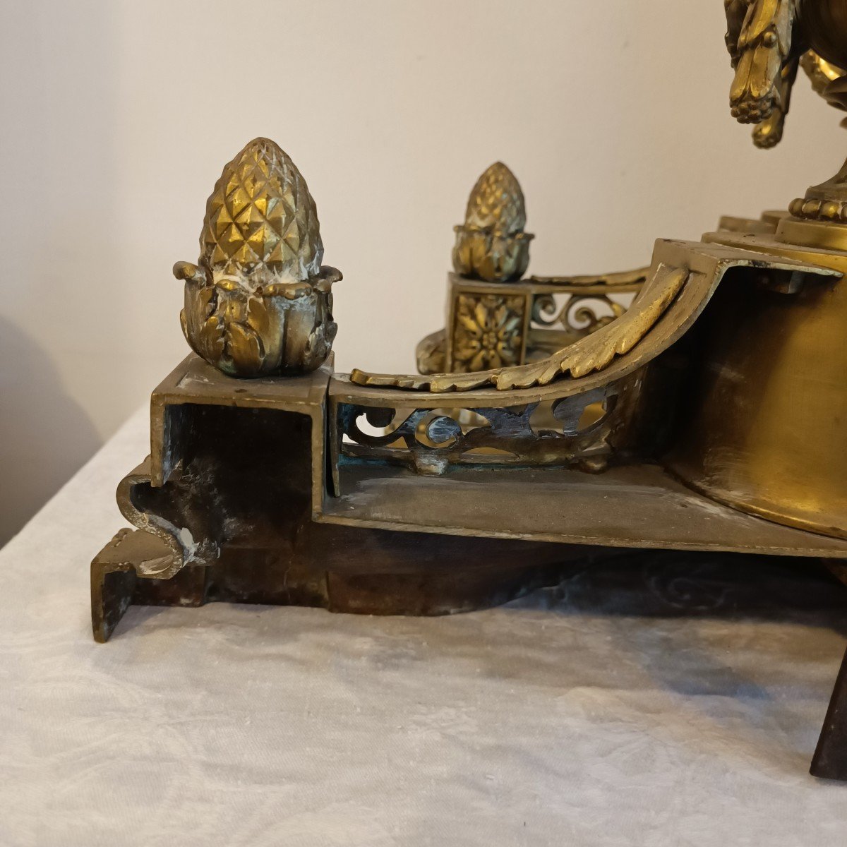 Pair Of Andirons- Louis XVI- Bronze- Late 19th C.-photo-5