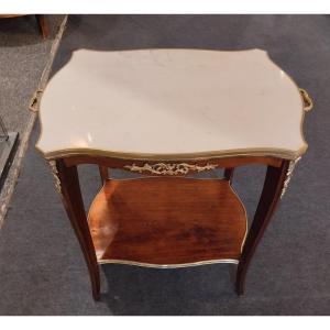 Tea Table - Mahogany - Marble - V. 1900