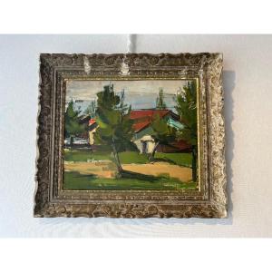 Oil On Cardboard - Country Landscape - Attributed Tohenri Epstein (1891-1944) - Circa 1930