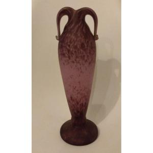 Baluster Vase - Marmorean Glass - André Delatte - C. 1920