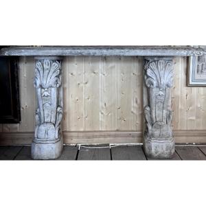 Console en pierre reconstituée - style Louis XV - vers 1970