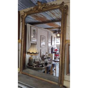 Mirror - Gilded Wood- Mercury Glass- Napoleon III - Late 19th C.