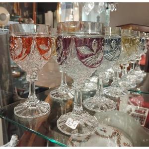 Suite de six verres - Byrdes Cristal - Manufacture Hofbauer - Allemagne -  v. 1970