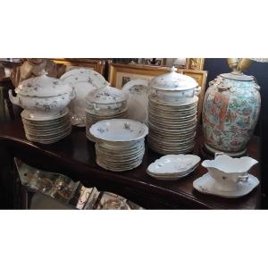 Dinner Service - Porcelain - Mehun - 61 Pieces - C. 1900.