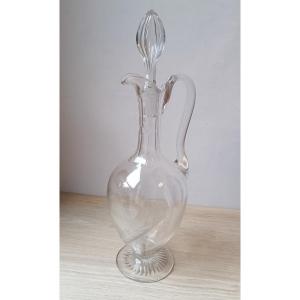 Grande Carafe à Décanter- Cristal taillé- Vers 1950.