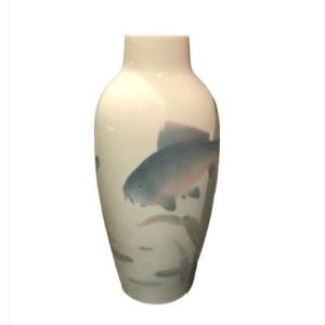 Vase - Carps -porcelain -jaeger And Co- Art Nouveau- Jugendstil - Circa 1900