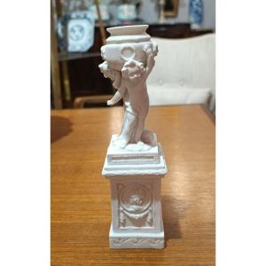 Statuette - Biscuit - Column - Circa 1900.