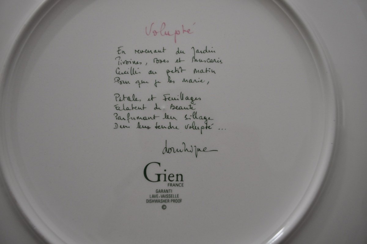Cake Or Pie Dish In Gien Earthenware Model Volupté Signed Lalande-photo-2