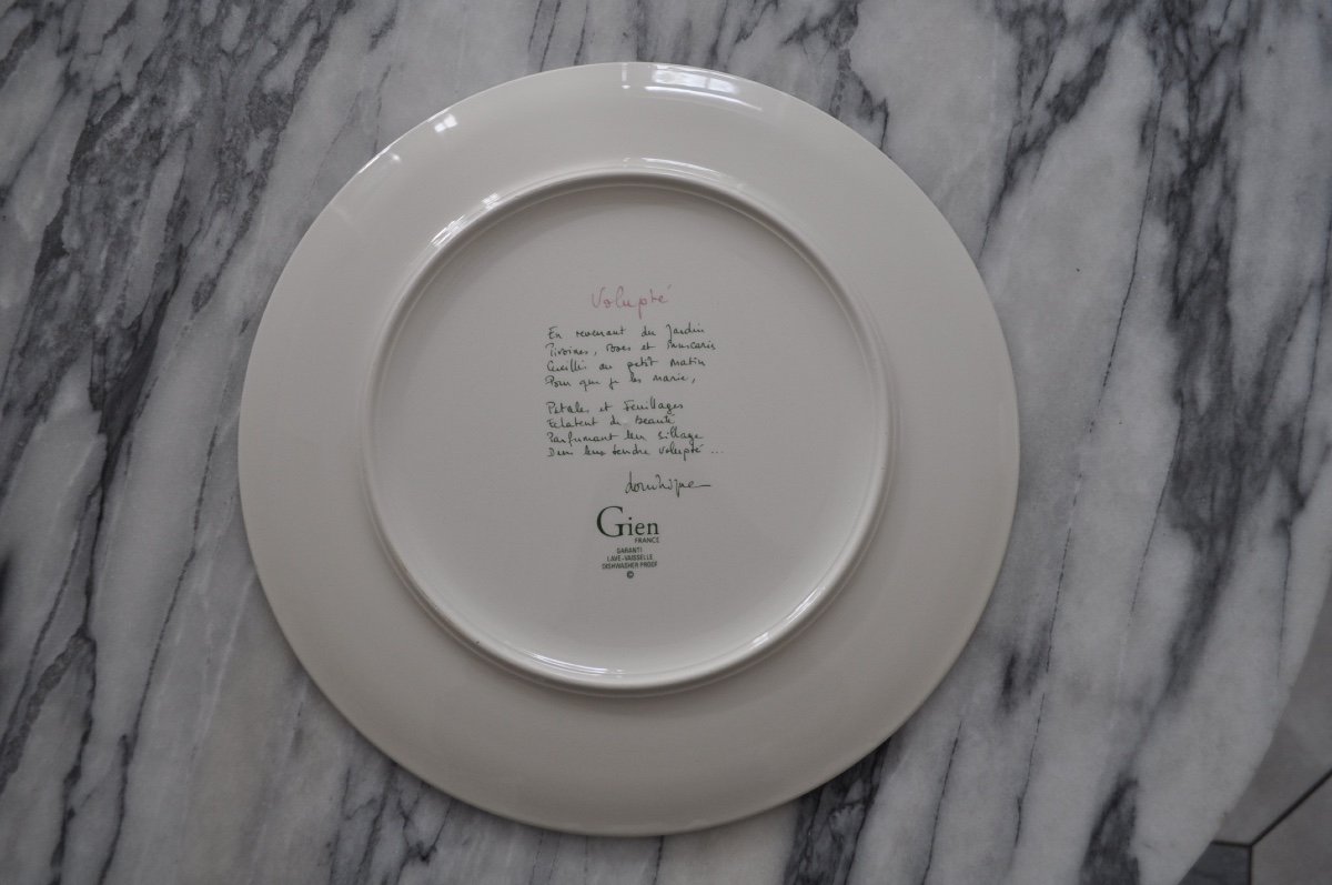 Cake Or Pie Dish In Gien Earthenware Model Volupté Signed Lalande-photo-3