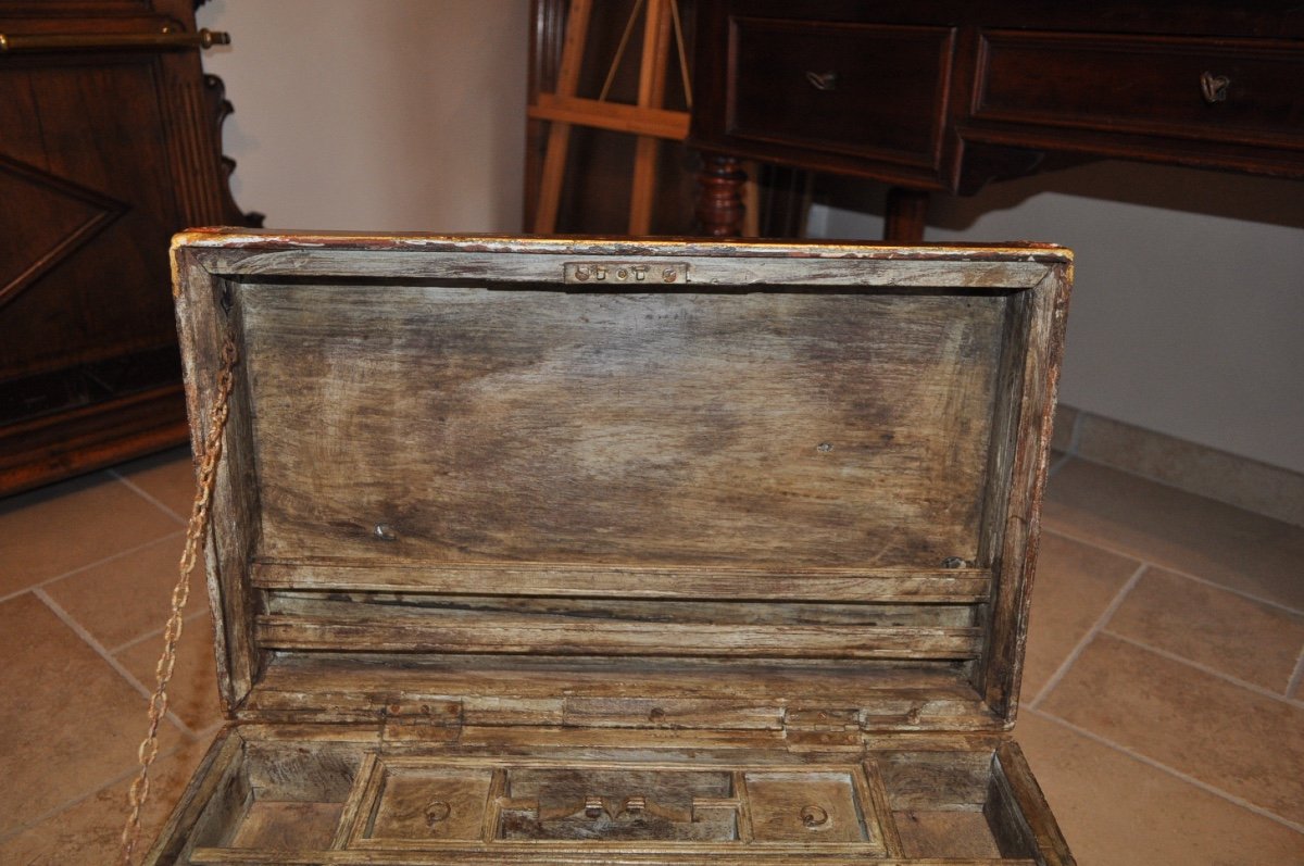 Oriental Public Writer's Chest Or Box In Painted Wood Late 19th Century Turkey Anatolia-photo-8