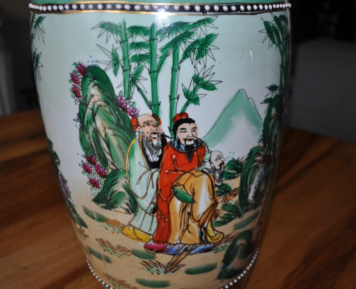 Large Old Chinese Porcelain Vase 61 Cm Vintage Chinese Object Of Art Late 19th Early 20th-photo-4