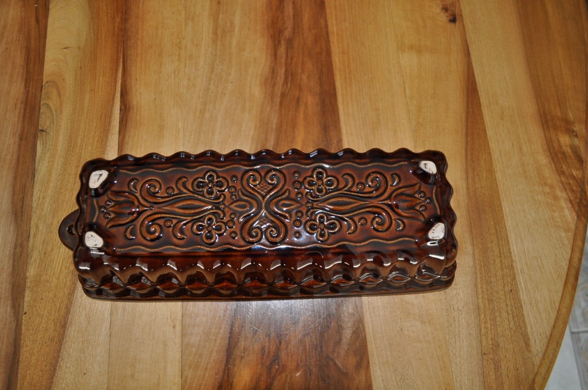 Pair Of Antique Decorative Cake Molds In Glazed Terracotta Germany Ceramic Germany-photo-4