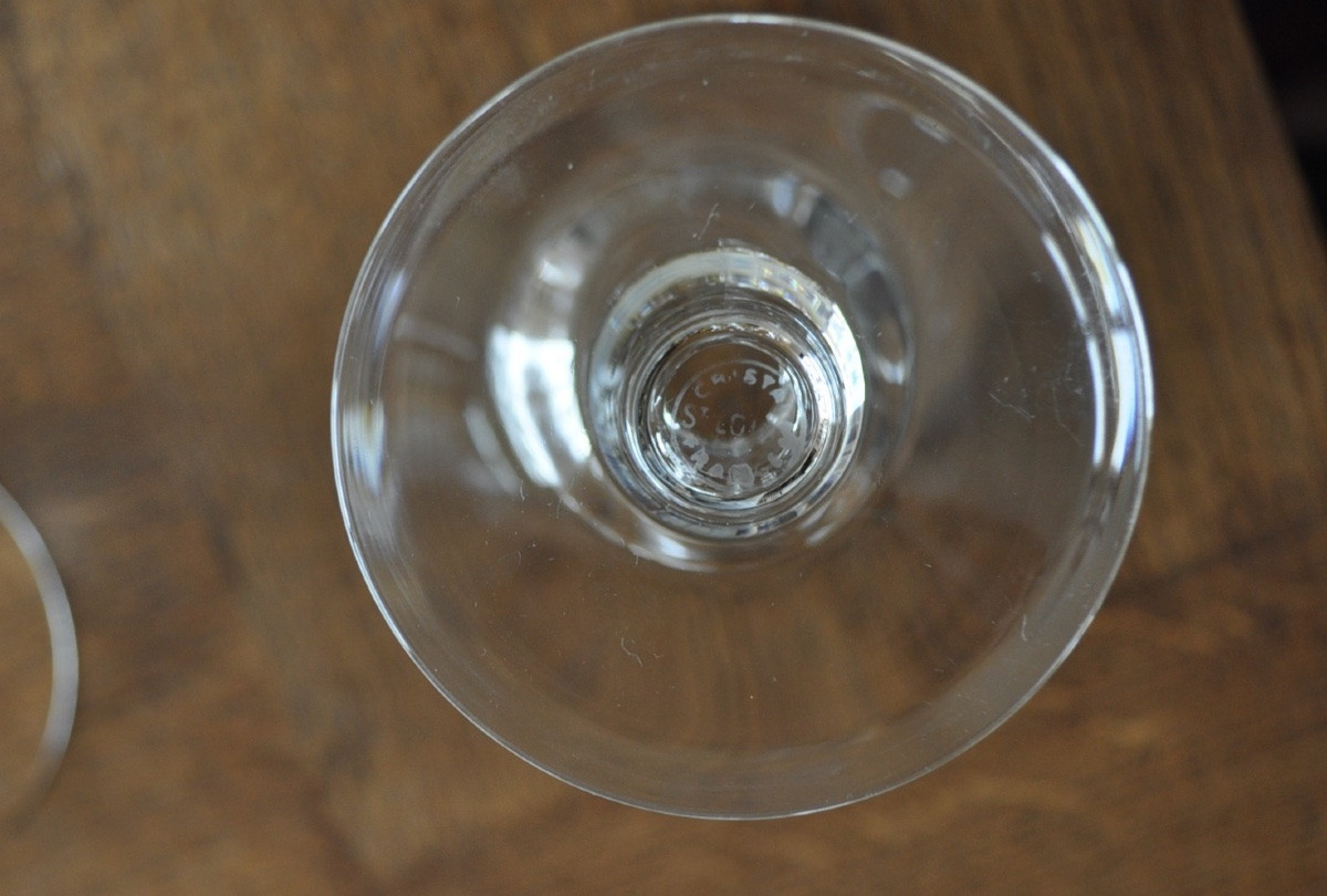 6 verres à vin blanc ou porto en cristal taillé de st saint Louis modèle Jersey 11,2 - 11,3 cm-photo-3