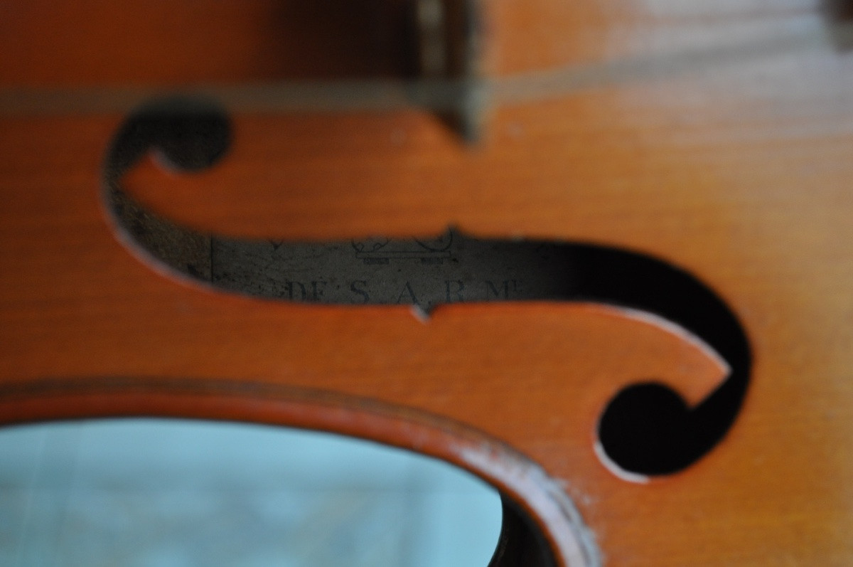 Violon Entier Ancien 4/4 Marque Signé Breton Breveté De Sarm 35,8 cm Epoque début 20ème-photo-6