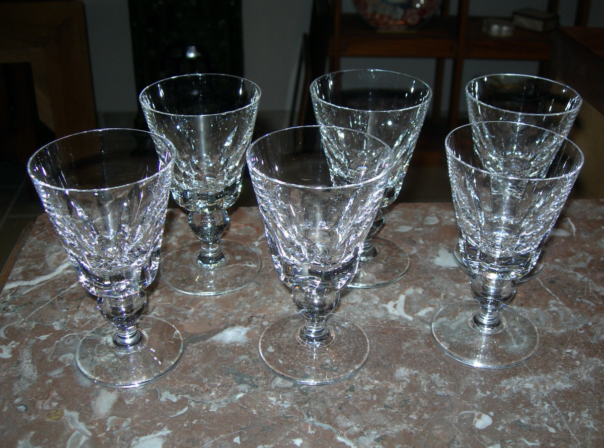6 verres à eau ou vin modèle Jersey en cristal de st saint Louis verre paquebot France 13 cm