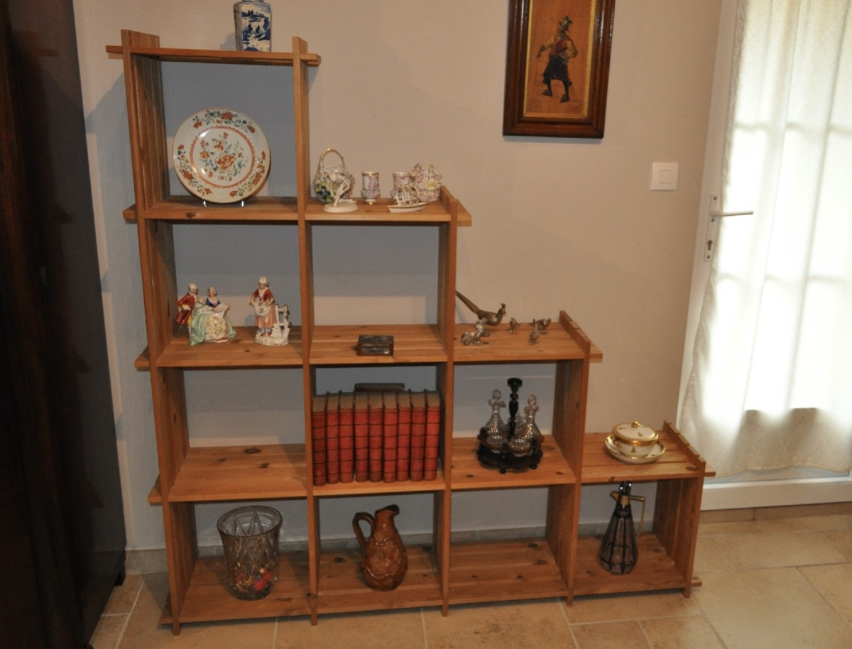 Grande Etagère bibliothèque escalier en pin probablement de la maison Regain année 60 -70 - 80