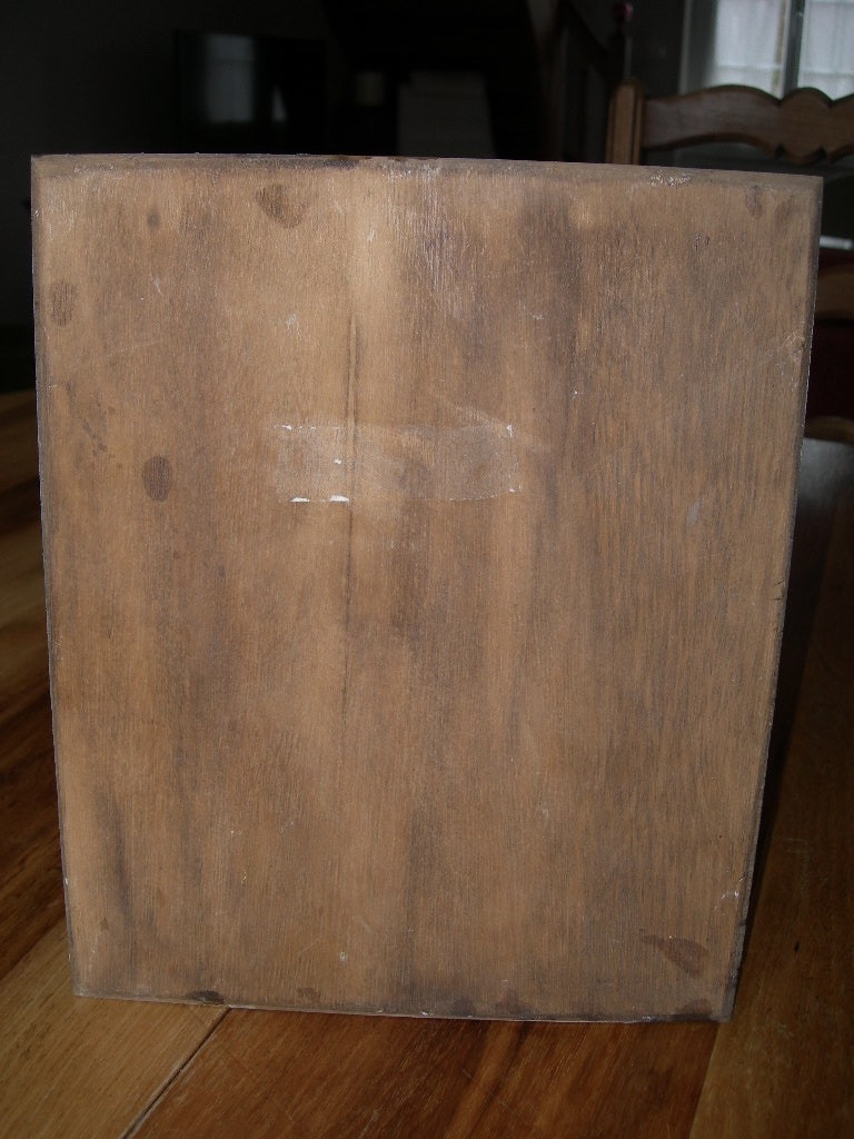 Tableau ancien huile sur panneau de bois signé Pierre Stéfani né en 1938 paysage avec un étang-photo-2