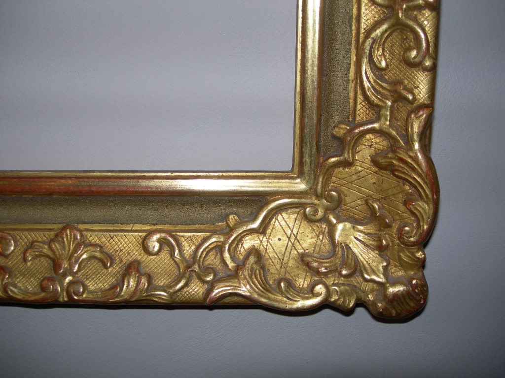 Cadre ancien en bois sculpté et doré de style Louis XIV - Louis XV époque milieu 20ème-photo-3